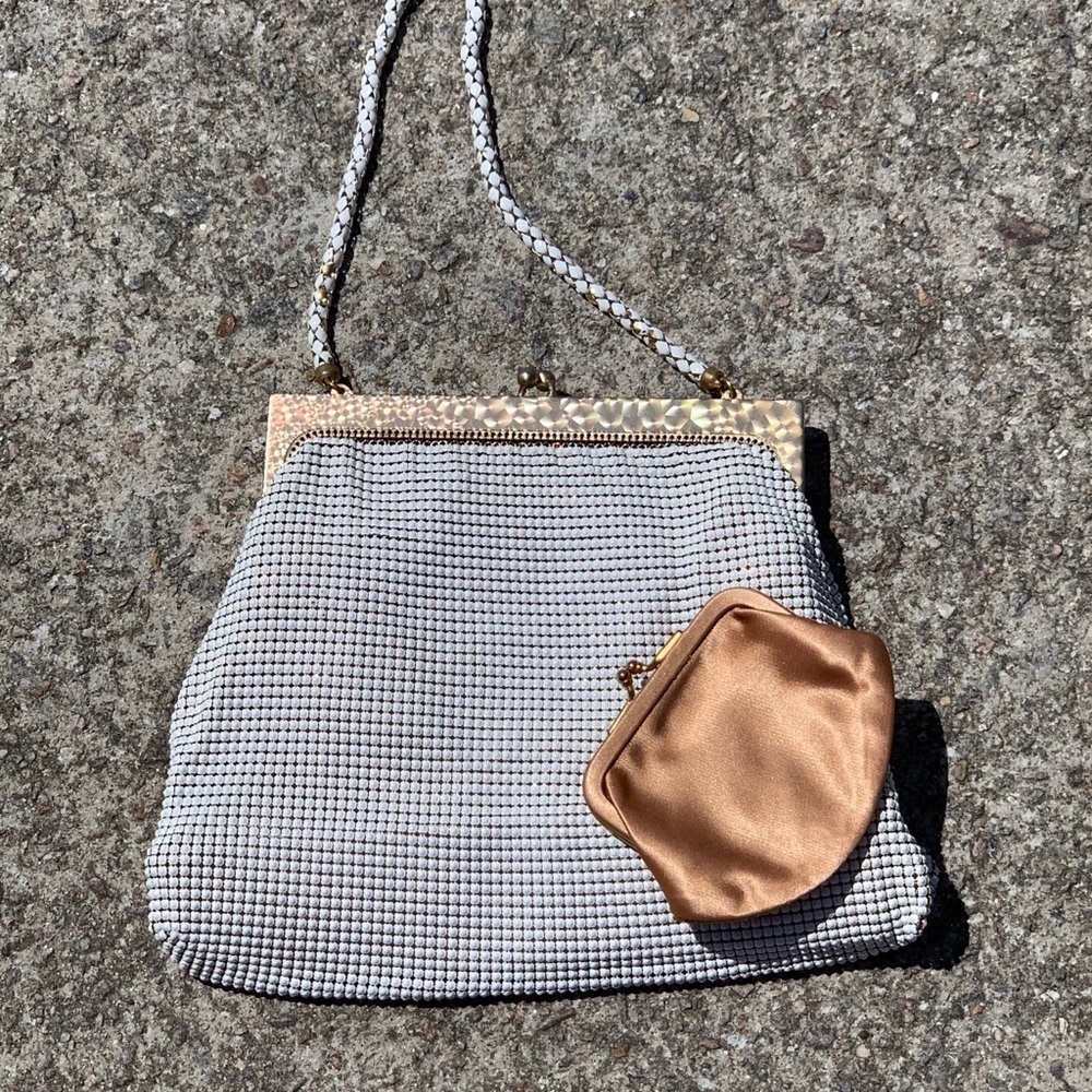 Vintage White Metal Evening Handbag
